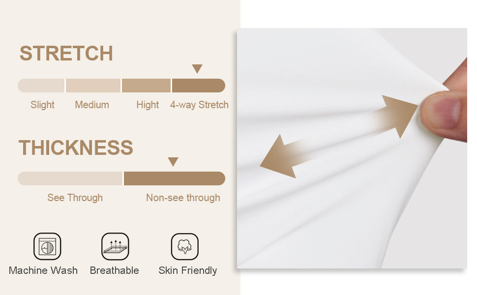 High Stretch Men Business Shirt Long Sleeve Anti-wrinkle Non-ironing Slim Fashion Casual Social Solid Formal Office White Shirt