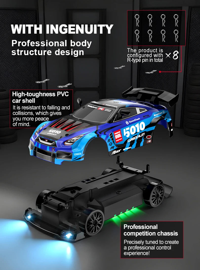 1/24 RC Drift Cars 2.4G 4WD Remote Control Racing Car Children Toys Car Replaceable tires High Speed Drift Race Vehicle Supercar