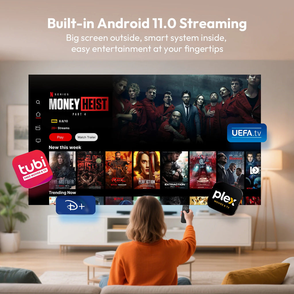 XGODY Portable Gimbal 3S 12000LM 4K Projector 2.4G/5G WiFi Bluetooth 5.4 Android 11 Mini Home Theater Portable projector