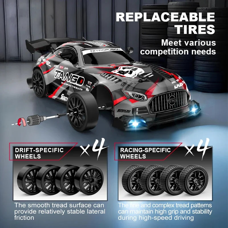 1/24 RC Drift Cars 2.4G 4WD Remote Control Racing Car Children Toys Car Replaceable tires High Speed Drift Race Vehicle Supercar