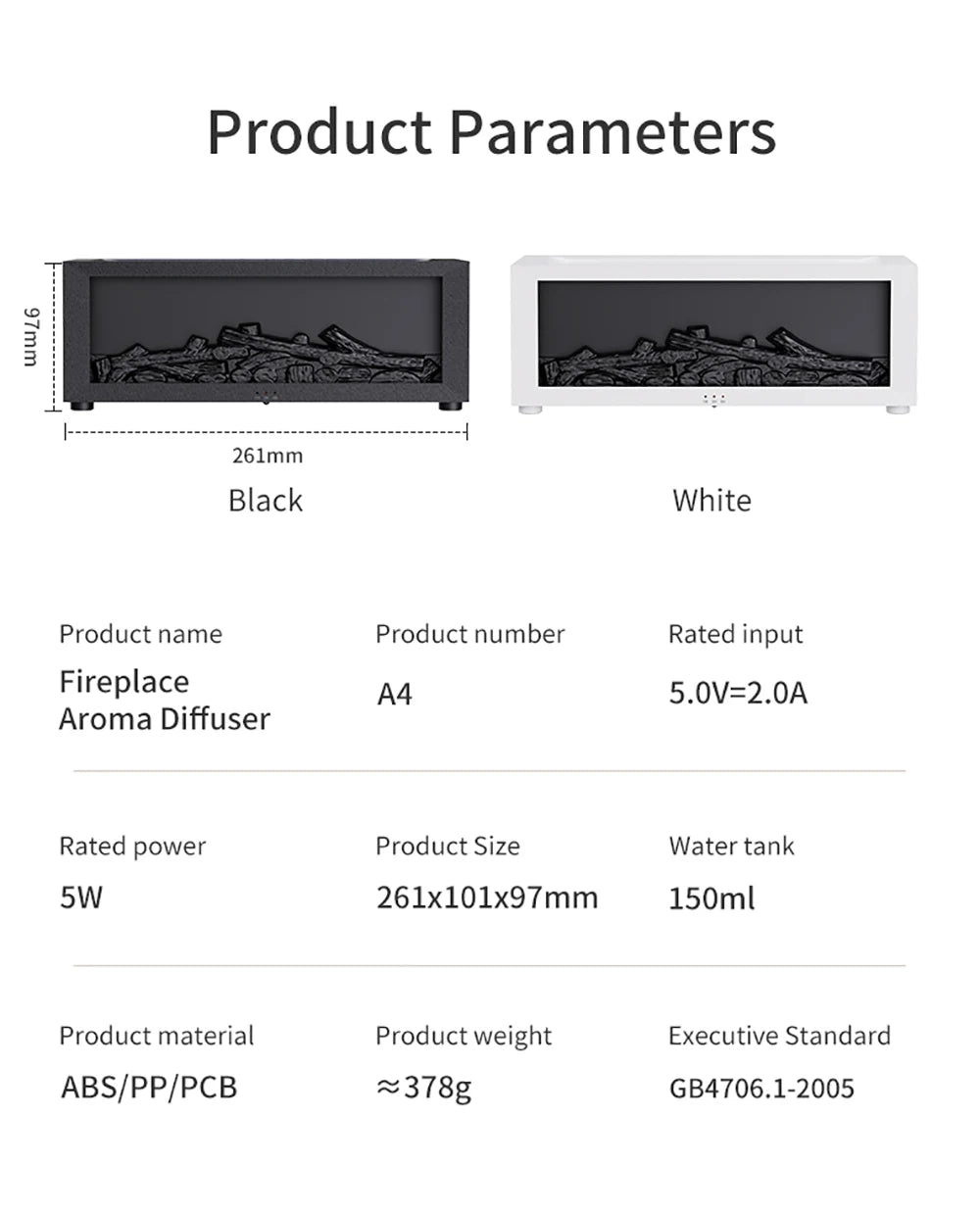 Fireplace Humidifier Flame Aroma Humidifier for Home Aromatherapy Fragrance Diffuser Essential Oil Diffuser with Remote Control