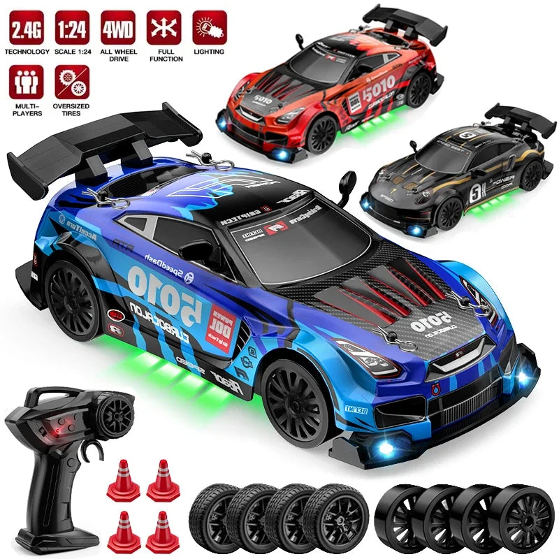 1/24 RC Drift Cars 2.4G 4WD Remote Control Racing Car Children Toys Car Replaceable tires High Speed Drift Race Vehicle Supercar