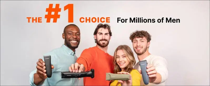 Manspot Electric Body Hair Razor for Men - USB Rechargeable, Waterproof, Replaceable Ceramic Heads, Ultra-Smooth Shaving