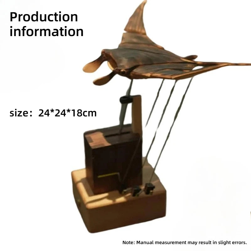 New wooden electric bionic manta ray ornaments home decorations desk ornaments wooden crafts