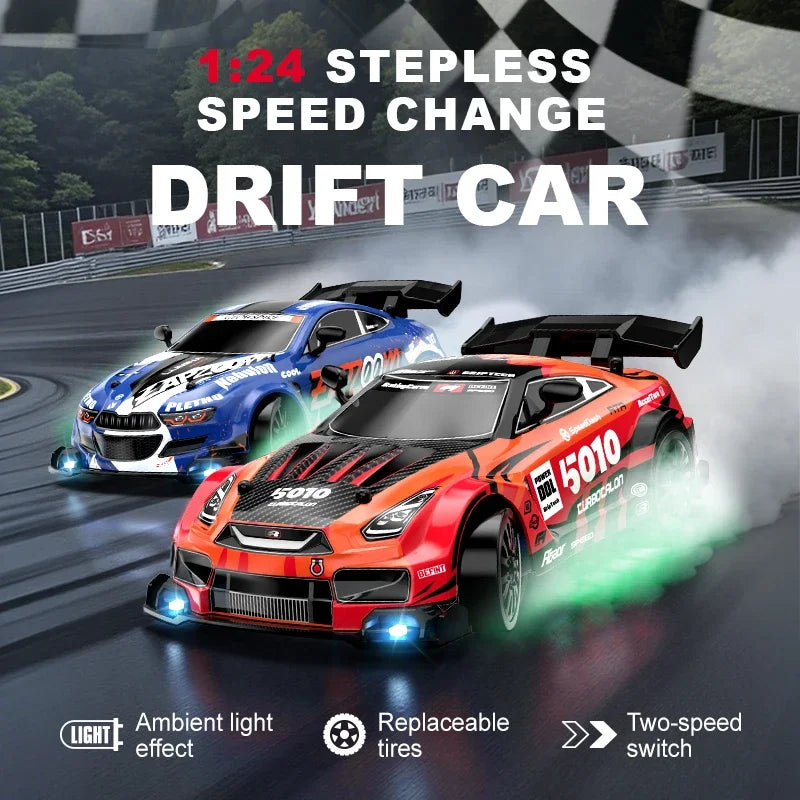1/24 RC Drift Cars 2.4G 4WD Remote Control Racing Car Children Toys Car Replaceable tires High Speed Drift Race Vehicle Supercar