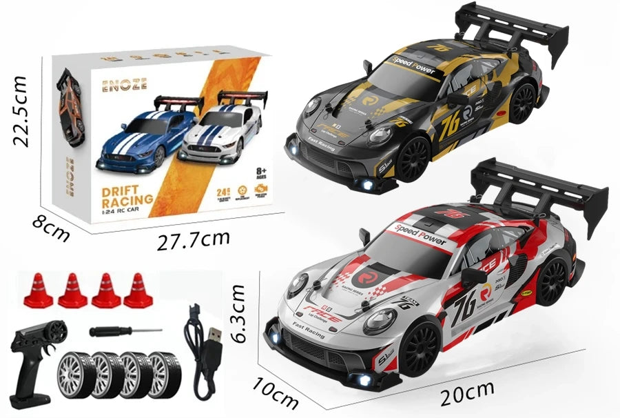RC Drift Car 4WD Remote Control High Speed Racing Vehicle with LED Lights 2.4GHz Radio 4x4 Off-Road Truck Toy for Children Kids
