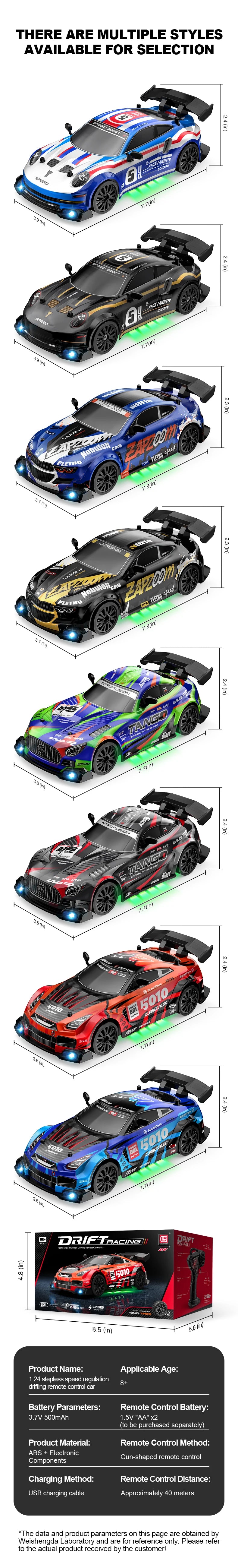 1/24 RC Drift Cars 2.4G 4WD Remote Control Racing Car Children Toys Car Replaceable tires High Speed Drift Race Vehicle Supercar