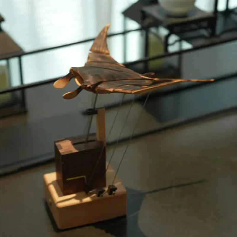 New wooden electric bionic manta ray ornaments home decorations desk ornaments wooden crafts