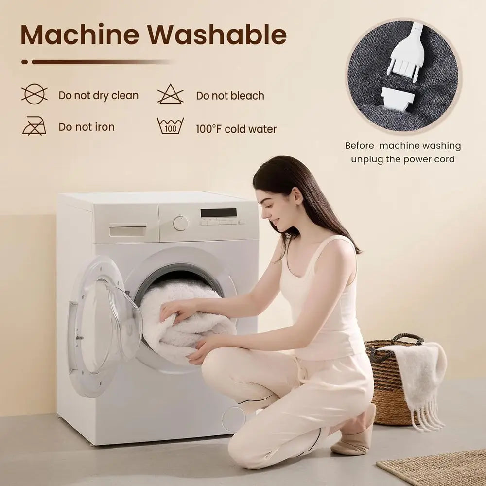 Wearable Heated Blanket with Sleeves & Foot Pockets - 10-Level Adjustable Flannel Hoodie for Adults (50x75, Grey)