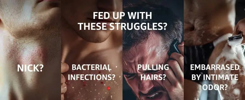 Manspot Electric Body Hair Razor for Men - USB Rechargeable, Waterproof, Replaceable Ceramic Heads, Ultra-Smooth Shaving