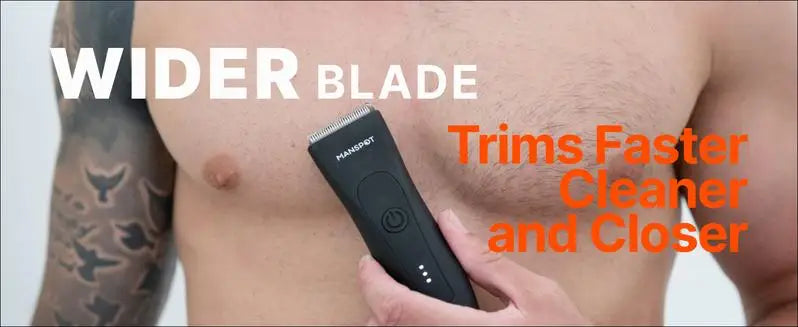 Manspot Electric Body Hair Razor for Men - USB Rechargeable, Waterproof, Replaceable Ceramic Heads, Ultra-Smooth Shaving