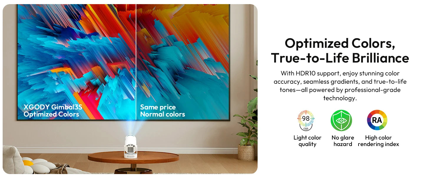 XGODY Portable Gimbal 3S 12000LM 4K Projector 2.4G/5G WiFi Bluetooth 5.4 Android 11 Mini Home Theater Portable projector